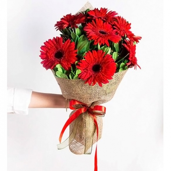 Marmaris Çiçek - Kırmızı Gerbera Buketi